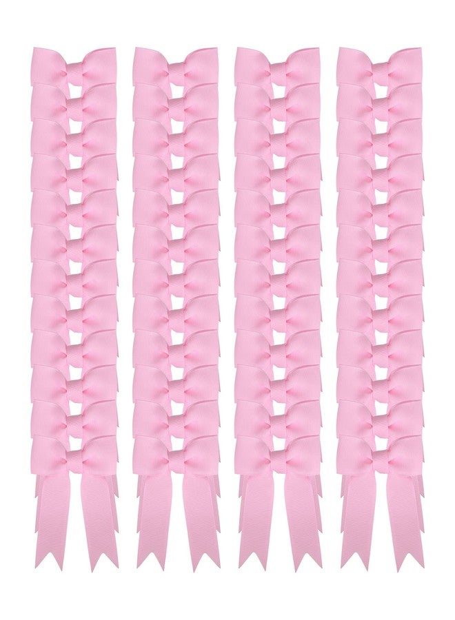 Meseey 50 Pcs 3 Inches Light Pink Grosgrain Ribbon Twist Tie Bows Pretied Bows Premade Craft Bows for Treat Bags Gift Wrapping Basket Wedding Baby Shower Brithday Valentine's Day Christmas Party - Image 1